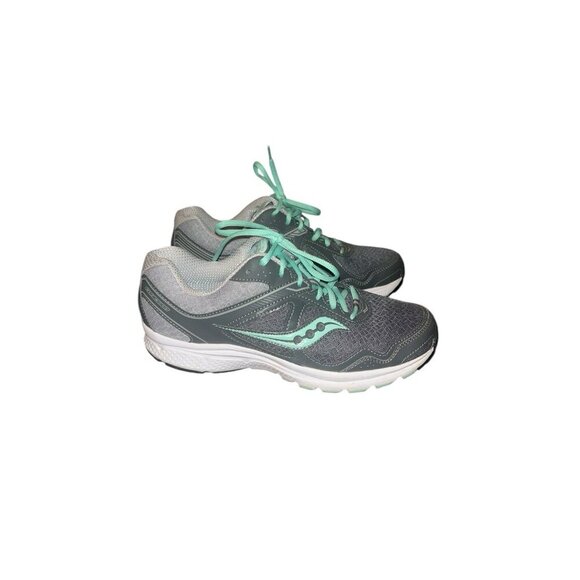 Saucony Cohesion 10 Gray/Mint Athletic Running Shoes Womens Size 11 Wide - Picture 1 of 7